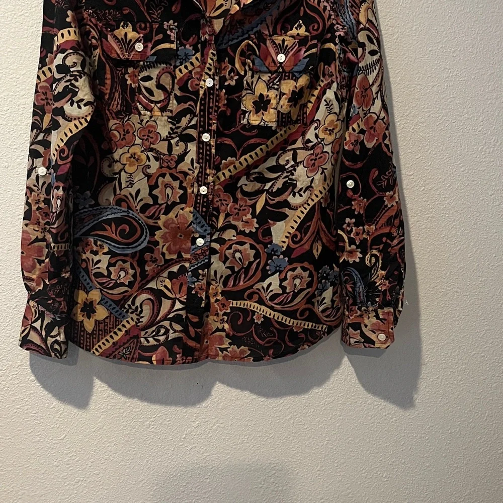 Lucky Brand Multicolor Boho Shirt,roll- up tab sleeves, 
Floral Print
SZ M - Picture 5 of 9